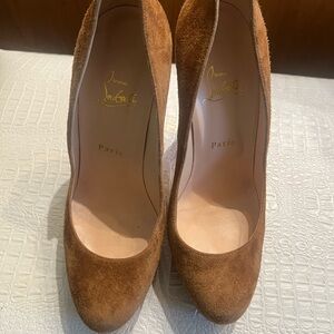 Christian louboutin brown suede heels 40 us 9